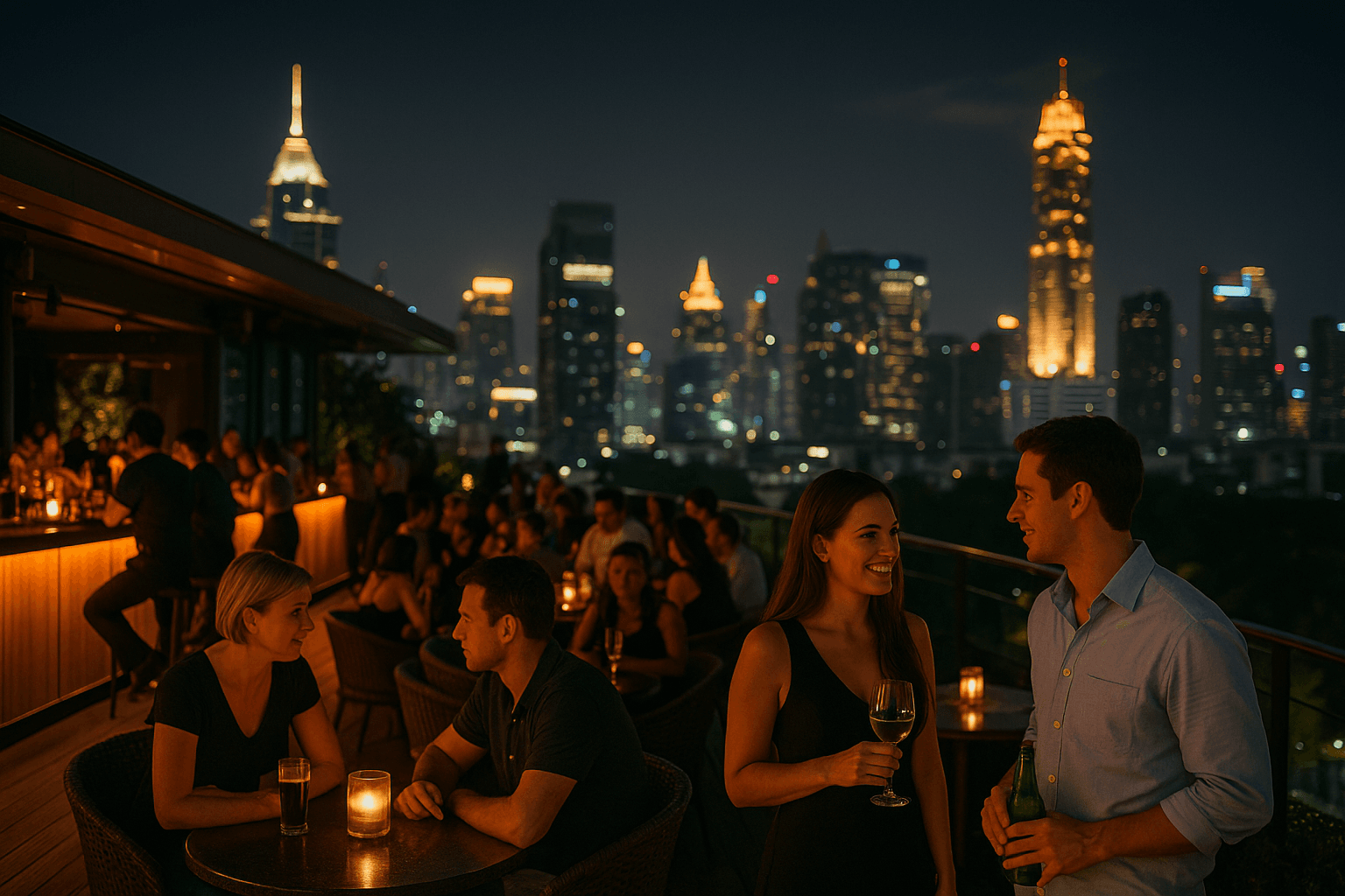 Soirées à Bangkok en mode safe & chic rooftops, jazz bars, comedy clubs & open mics