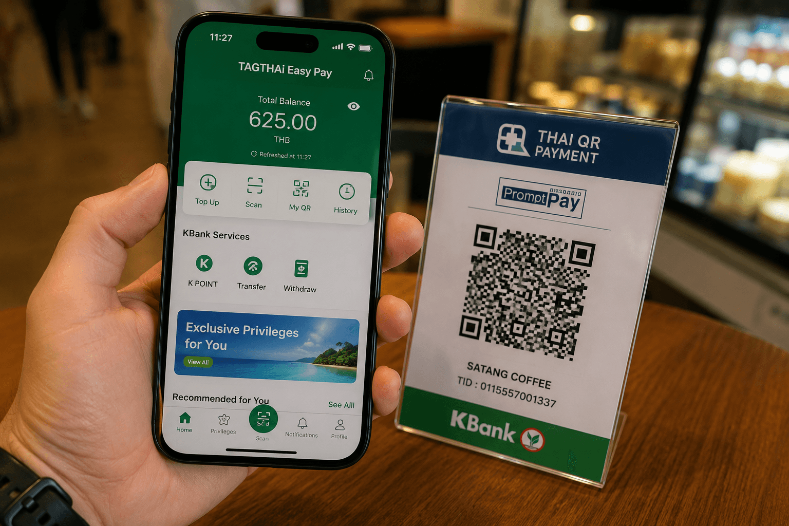 KBank Tourist Wallet payer en Thaïlande comme un local avec TAGTHAi Easy Pay